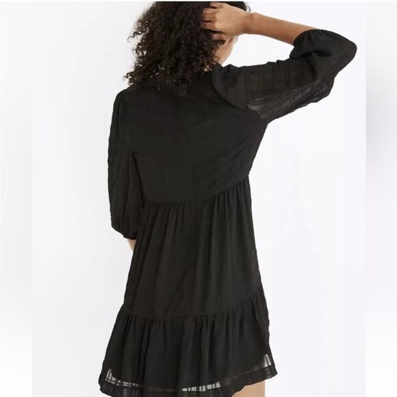 NWT Madewell Puff-Sleeve Ruffle-Hem Black Mini Dress
Size 2 #MC329 - Picture 3 of 13